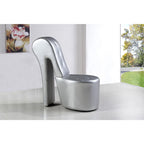 Chaise longue en similicuir/velours en forme de chaussure à talon haut, 1 place