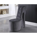 Chaise longue en similicuir/velours en forme de chaussure à talon haut, 1 place