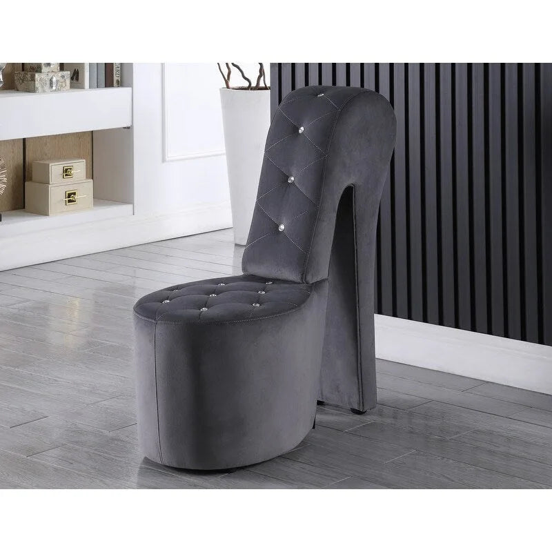Chaise longue en similicuir/velours en forme de chaussure à talon haut, 1 place