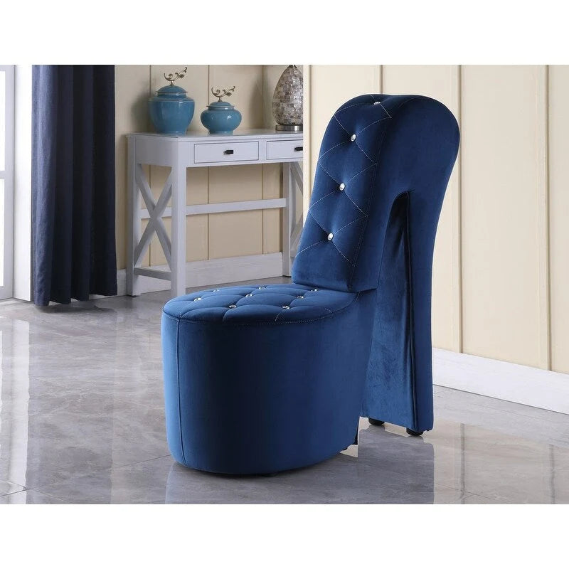 Chaise longue en similicuir/velours en forme de chaussure à talon haut, 1 place