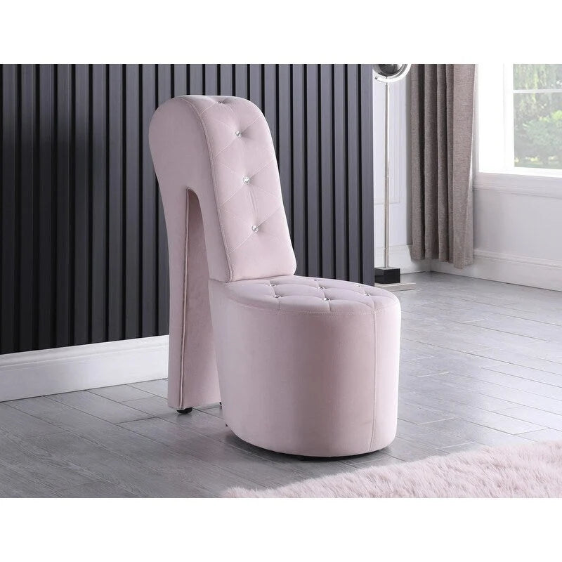 Chaise longue en similicuir/velours en forme de chaussure à talon haut, 1 place