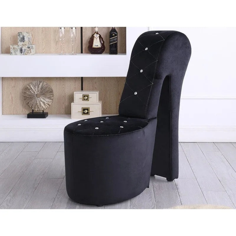 Chaise longue en similicuir/velours en forme de chaussure à talon haut, 1 place