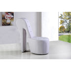 Chaise longue en similicuir/velours en forme de chaussure à talon haut, 1 place