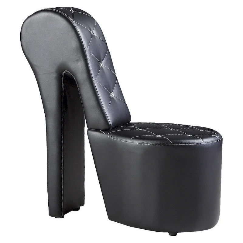 Chaise longue en similicuir/velours en forme de chaussure à talon haut, 1 place