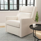 Fauteuil inclinable, à bascule et pivotant 3-en-1 manuel pour 1 personne, crème/gris foncé/gris clair