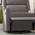 Fauteuil inclinable, à bascule et pivotant 3-en-1 manuel pour 1 personne, crème/gris foncé/gris clair