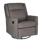 Fauteuil inclinable, à bascule et pivotant 3-en-1 manuel pour 1 personne, crème/gris foncé/gris clair