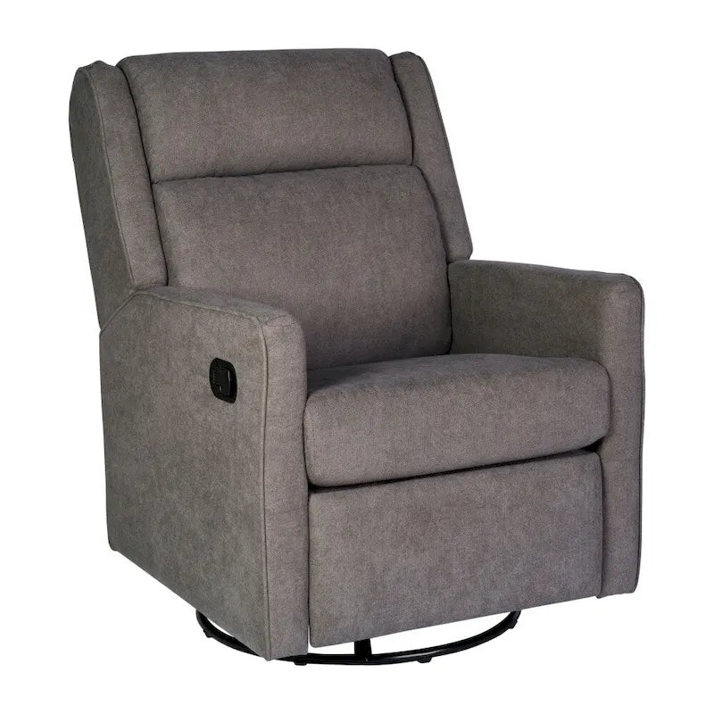Fauteuil inclinable, à bascule et pivotant 3-en-1 manuel pour 1 personne, crème/gris foncé/gris clair