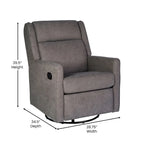 Fauteuil inclinable, à bascule et pivotant 3-en-1 manuel pour 1 personne, crème/gris foncé/gris clair