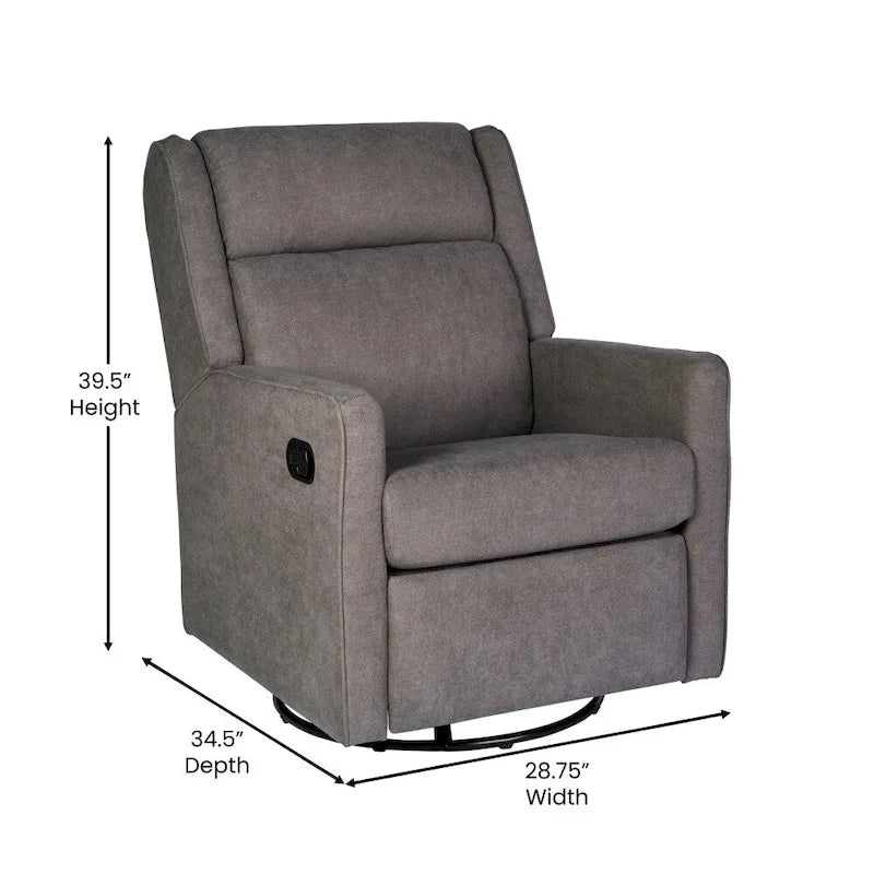 Fauteuil inclinable, à bascule et pivotant 3-en-1 manuel pour 1 personne, crème/gris foncé/gris clair