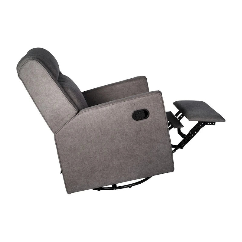Fauteuil inclinable, à bascule et pivotant 3-en-1 manuel pour 1 personne, crème/gris foncé/gris clair