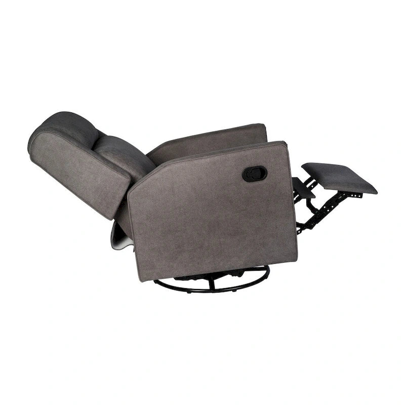 Fauteuil inclinable, à bascule et pivotant 3-en-1 manuel pour 1 personne, crème/gris foncé/gris clair