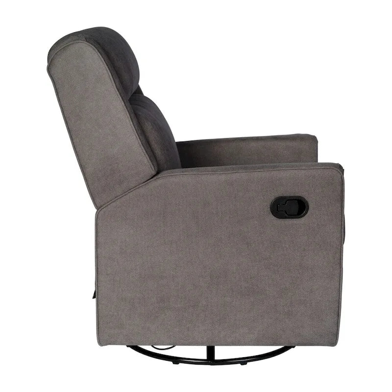 Fauteuil inclinable, à bascule et pivotant 3-en-1 manuel pour 1 personne, crème/gris foncé/gris clair
