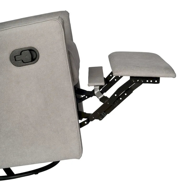 Fauteuil inclinable, à bascule et pivotant 3-en-1 manuel pour 1 personne, crème/gris foncé/gris clair