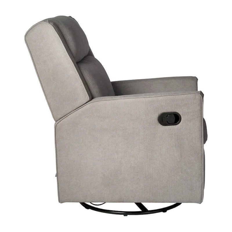 Fauteuil inclinable, à bascule et pivotant 3-en-1 manuel pour 1 personne, crème/gris foncé/gris clair