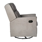 Fauteuil inclinable, à bascule et pivotant 3-en-1 manuel pour 1 personne, crème/gris foncé/gris clair