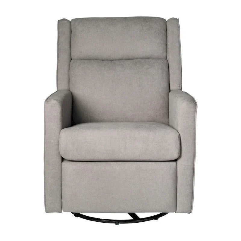 Fauteuil inclinable, à bascule et pivotant 3-en-1 manuel pour 1 personne, crème/gris foncé/gris clair