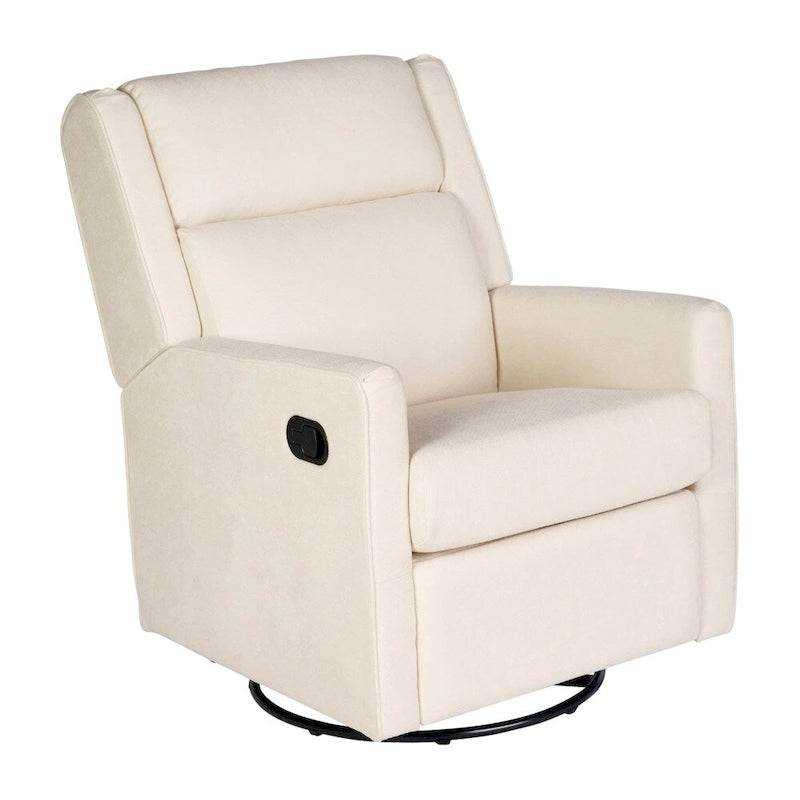 Fauteuil inclinable, à bascule et pivotant 3-en-1 manuel pour 1 personne, crème/gris foncé/gris clair