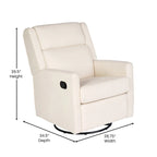 Fauteuil inclinable, à bascule et pivotant 3-en-1 manuel pour 1 personne, crème/gris foncé/gris clair