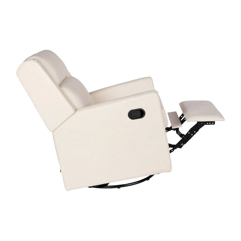 Fauteuil inclinable, à bascule et pivotant 3-en-1 manuel pour 1 personne, crème/gris foncé/gris clair