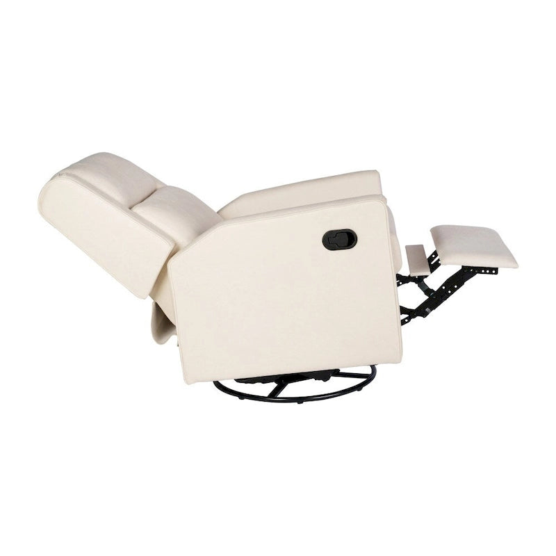 Fauteuil inclinable, à bascule et pivotant 3-en-1 manuel pour 1 personne, crème/gris foncé/gris clair