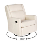 Fauteuil inclinable, à bascule et pivotant 3-en-1 manuel pour 1 personne, crème/gris foncé/gris clair