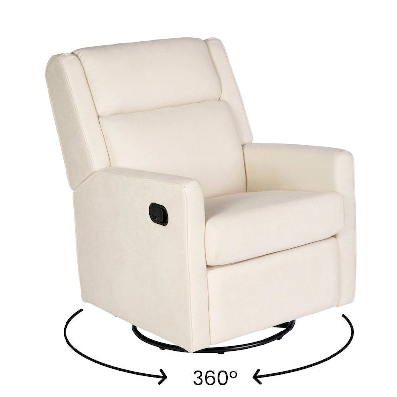 Fauteuil inclinable, à bascule et pivotant 3-en-1 manuel pour 1 personne, crème/gris foncé/gris clair