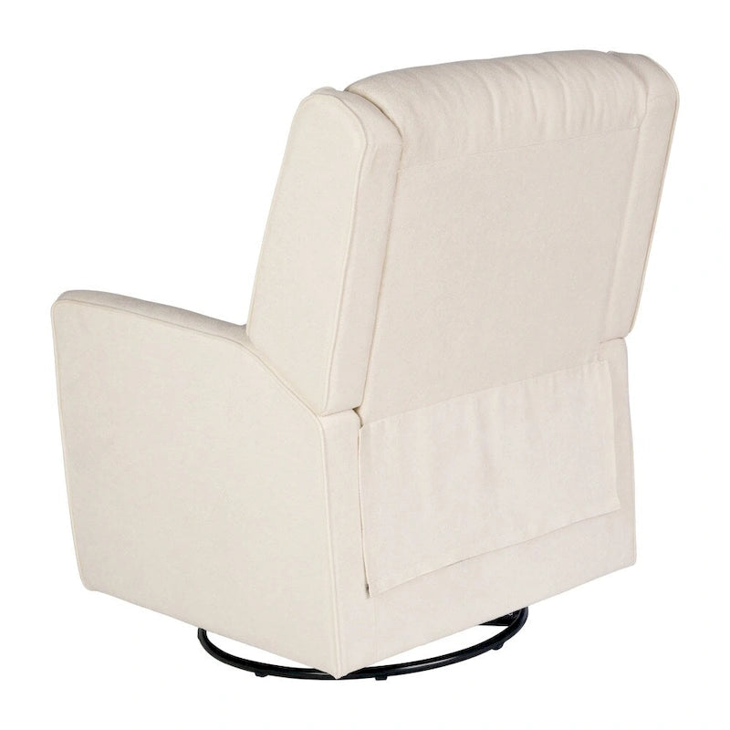 Fauteuil inclinable, à bascule et pivotant 3-en-1 manuel pour 1 personne, crème/gris foncé/gris clair