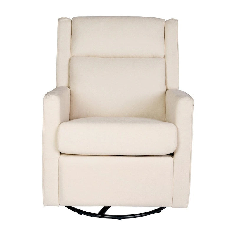 Fauteuil inclinable, à bascule et pivotant 3-en-1 manuel pour 1 personne, crème/gris foncé/gris clair
