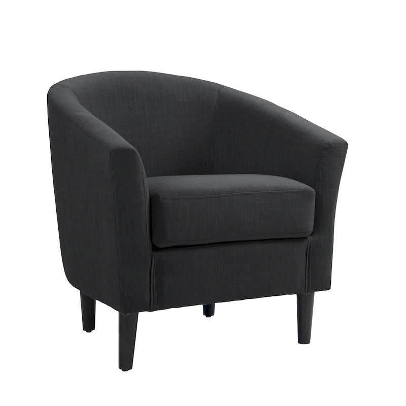 Fauteuil d'appoint baril moderne en bouclette 5 coloris avec pieds en bois pour 2 (Lot de 2)
