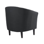 Fauteuil d'appoint baril moderne en bouclette 5 coloris avec pieds en bois pour 2 (Lot de 2)