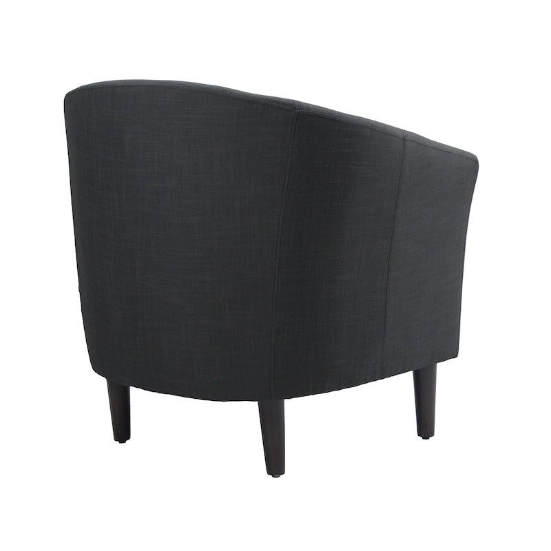 Fauteuil d'appoint baril moderne en bouclette 5 coloris avec pieds en bois pour 2 (Lot de 2)