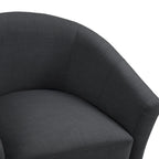 Fauteuil d'appoint baril moderne en bouclette 5 coloris avec pieds en bois pour 2 (Lot de 2)