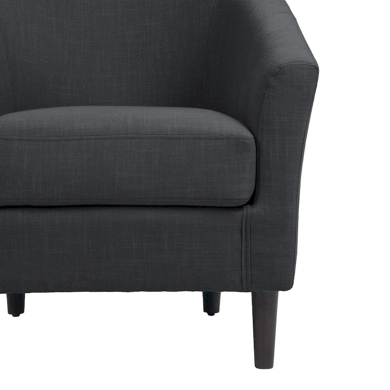 Fauteuil d'appoint baril moderne en bouclette 5 coloris avec pieds en bois pour 2 (Lot de 2)