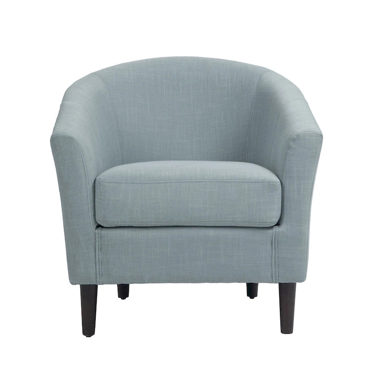 Fauteuil d'appoint baril moderne en bouclette 5 coloris avec pieds en bois pour 2 (Lot de 2)