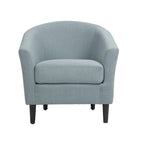 Fauteuil d'appoint baril moderne en bouclette 5 coloris avec pieds en bois pour 2 (Lot de 2)