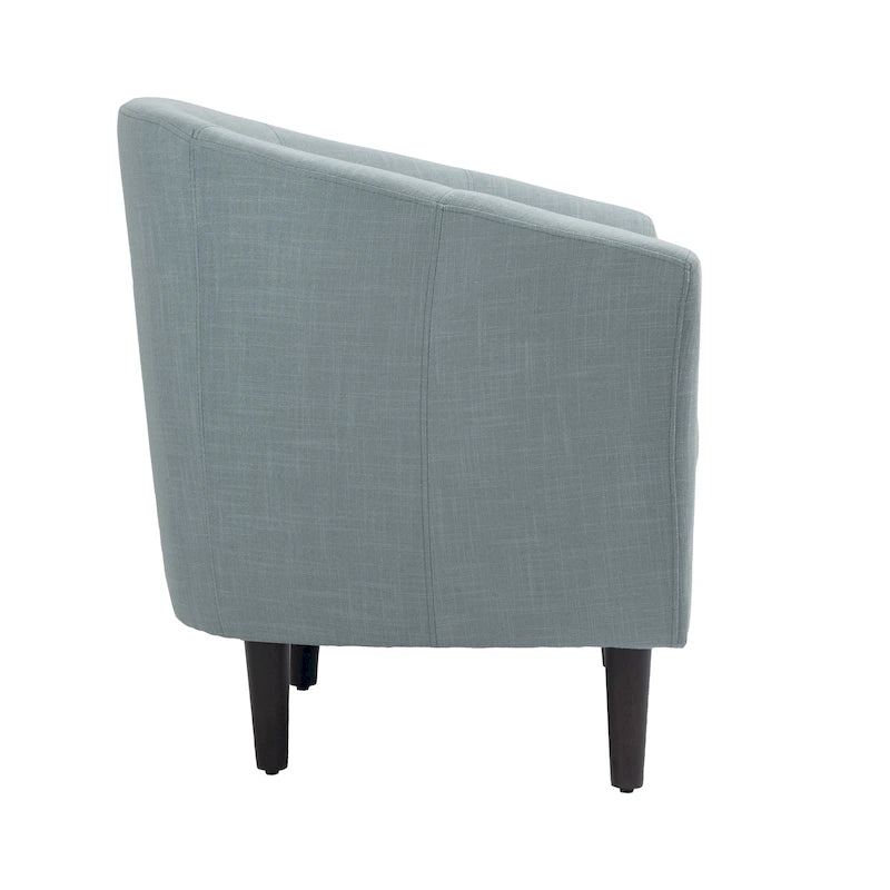 Fauteuil d'appoint baril moderne en bouclette 5 coloris avec pieds en bois pour 2 (Lot de 2)