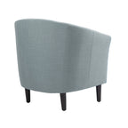 Fauteuil d'appoint baril moderne en bouclette 5 coloris avec pieds en bois pour 2 (Lot de 2)
