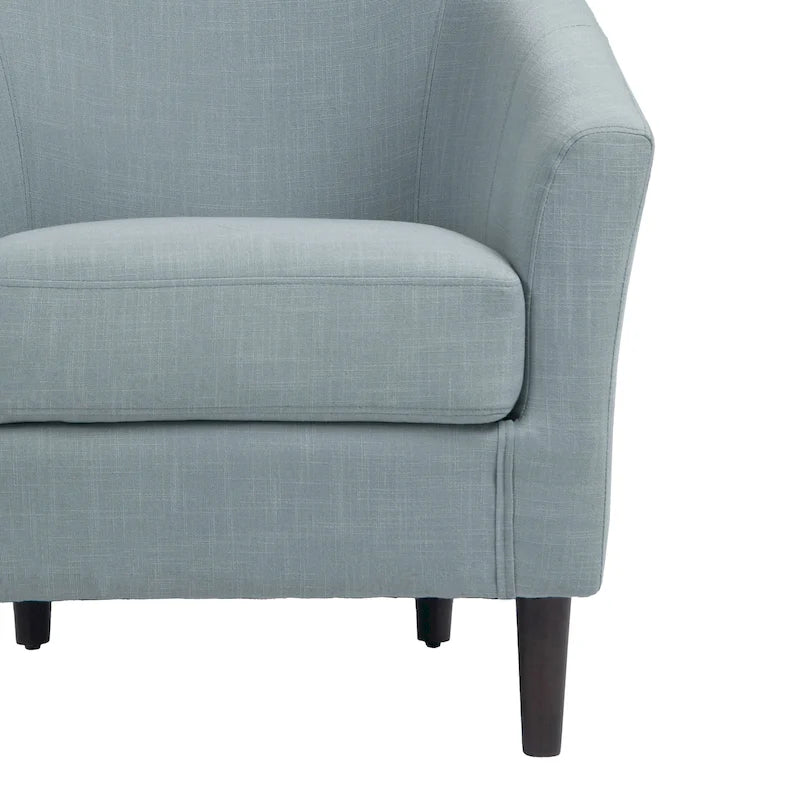 Fauteuil d'appoint baril moderne en bouclette 5 coloris avec pieds en bois pour 2 (Lot de 2)