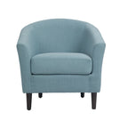 Fauteuil d'appoint baril moderne en bouclette 5 coloris avec pieds en bois pour 2 (Lot de 2)
