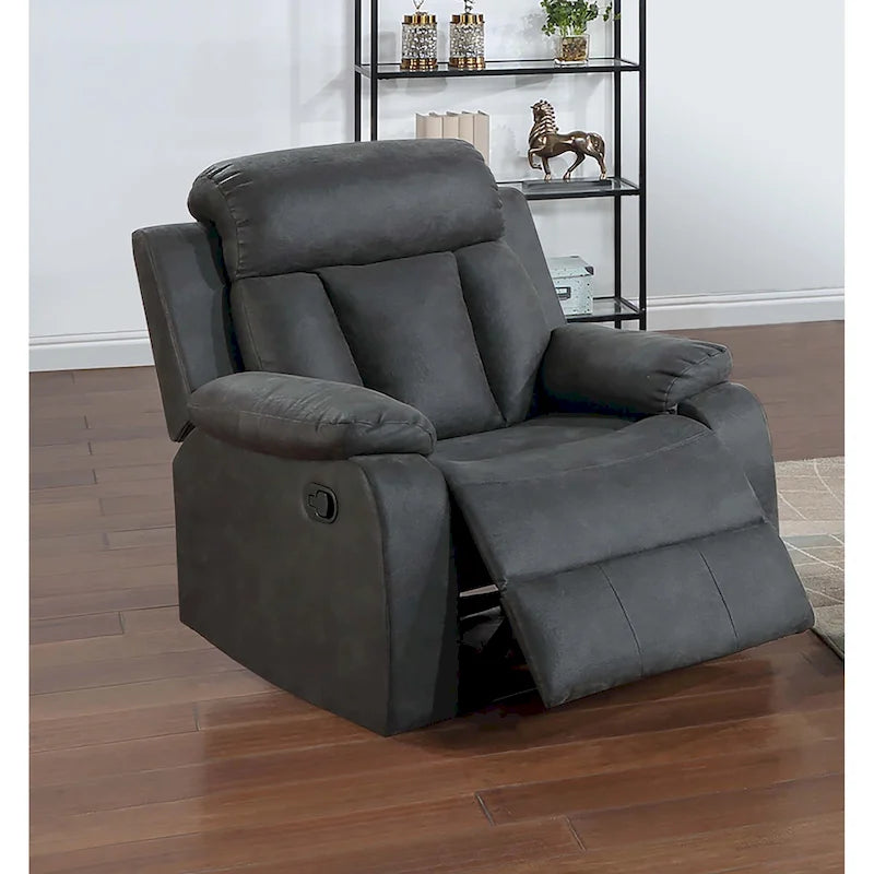 Fauteuil inclinable manuel brun/anthracite avec revêtement en similicuir gel pour 1 personne