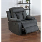 Fauteuil inclinable manuel brun/anthracite avec revêtement en similicuir gel pour 1 personne