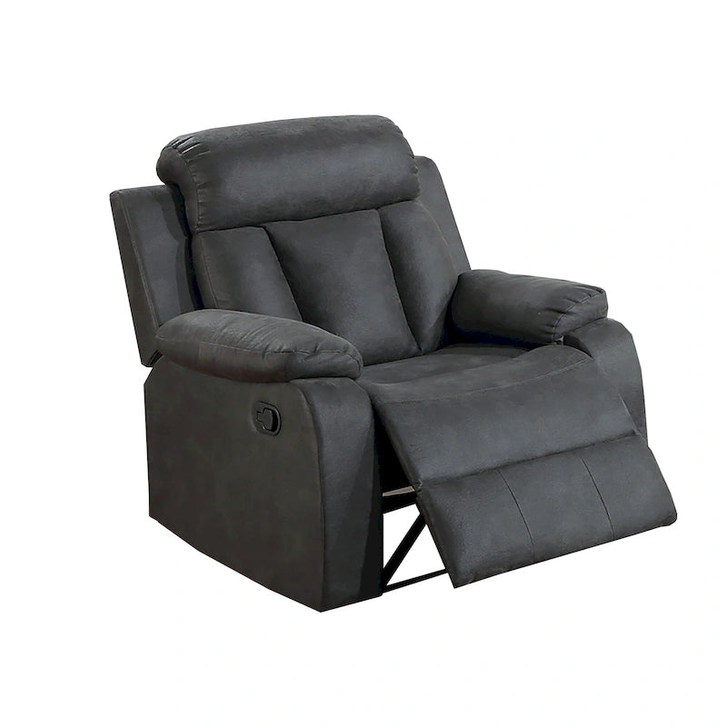 Fauteuil inclinable manuel brun/anthracite avec revêtement en similicuir gel pour 1 personne