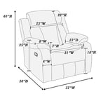 Fauteuil inclinable manuel brun/anthracite avec revêtement en similicuir gel pour 1 personne