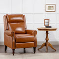 Fauteuil inclinable inclinable en cuir véritable de style milieu du siècle, camel/brun-rouge/bleu, pour 1 personne