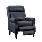 Fauteuil inclinable inclinable en cuir véritable de style milieu du siècle, camel/brun-rouge/bleu, pour 1 personne