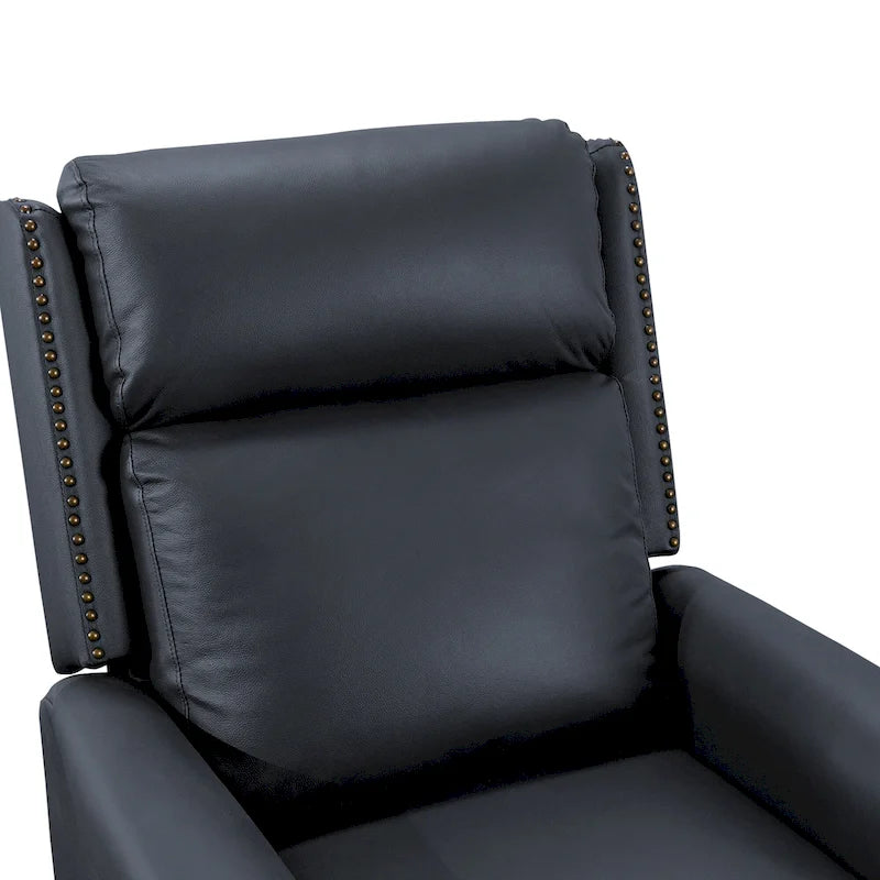 Fauteuil inclinable inclinable en cuir véritable de style milieu du siècle, camel/brun-rouge/bleu, pour 1 personne