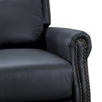 Fauteuil inclinable inclinable en cuir véritable de style milieu du siècle, camel/brun-rouge/bleu, pour 1 personne