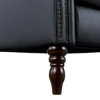 Fauteuil inclinable inclinable en cuir véritable de style milieu du siècle, camel/brun-rouge/bleu, pour 1 personne