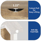 Table Basse Carrée de Ferme 4 Couleurs avec Pieds en X et 2 Niveaux de Rangement (Options Plateau Relevable)